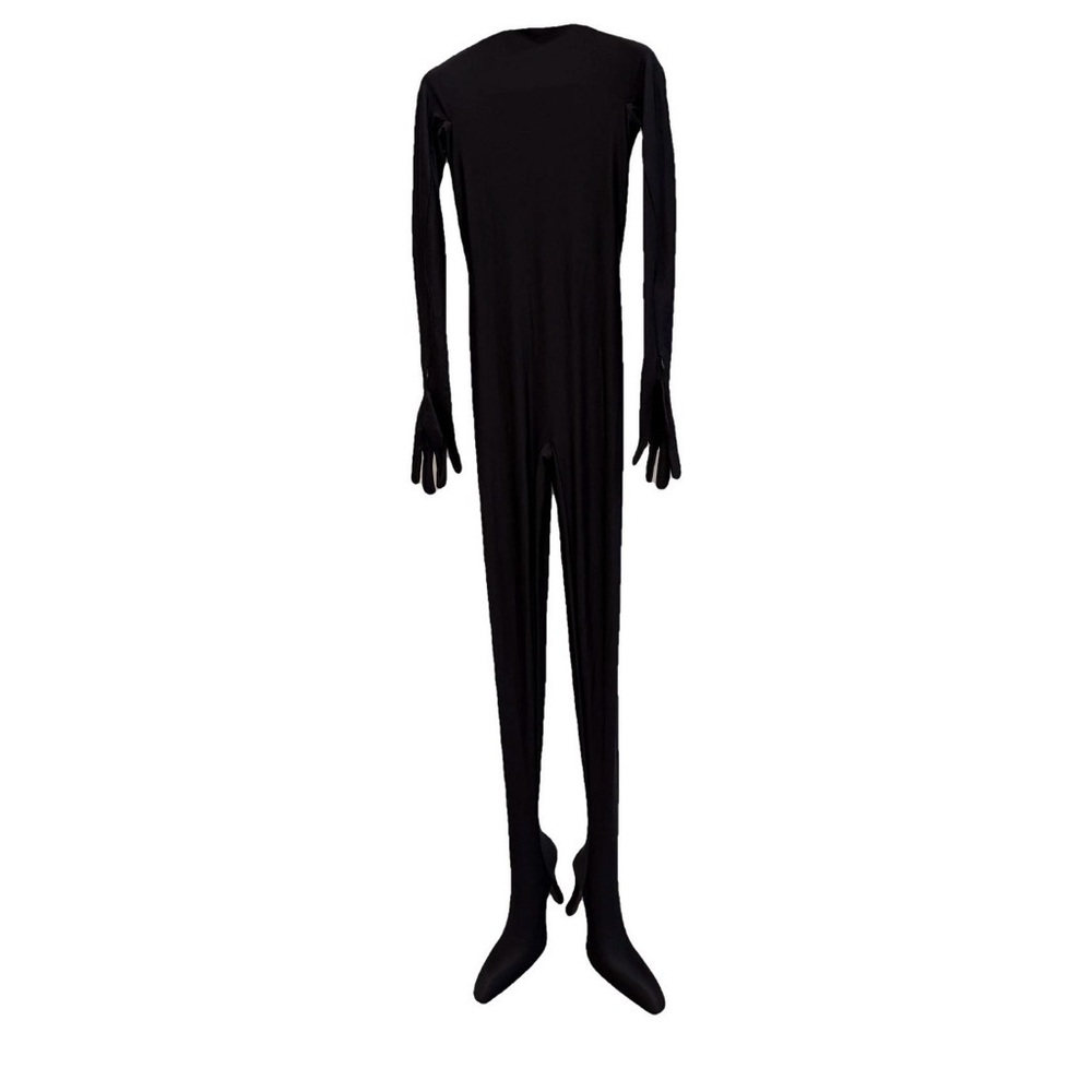 Balenciaga Black Full-Length Stretch Jumpsuit with Integrated Gloves